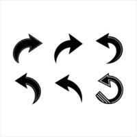 and Linocut Silhouette Design of Return Arrow Icon vector