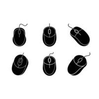 Computer Mouse Icon and Linocut Silhouette Design vector