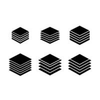 Layers Icon and Linocut Silhouette Design vector