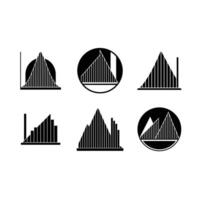 Histogram Icon with and Linocut Silhouette Design vector