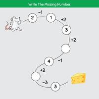 Mathematical educational game for children. Complete the series and insert the missing numbers. vector