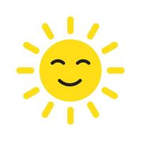 Cute happy smiling sun. Flat icon. vector