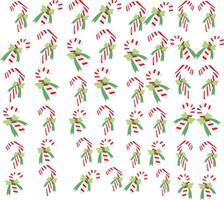 A large number of candy canes and bows vector
