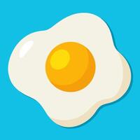 Fried egg. Fried egg flat icon. Fried egg closeup vector