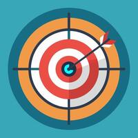 Archery Target with Single Arrow in Bullseye vector