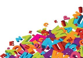 A lively 3D collection of colorful letters in a playful layout vector