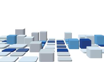 Geometric 3D Blue and Gray Block Pattern vector