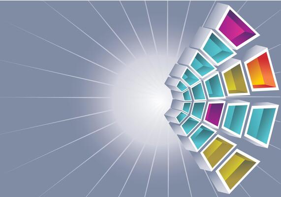 Colorful Geometric Window Burst