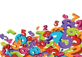 colorful jumble of 3D numbers in dynamic arrangement vector