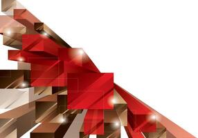 Dynamic abstract art with red and brown geometric shapes in gradient tones vector