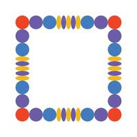 Colorful Square Brutal Frame Isolated on White. Wiggly Simple Zig Zag Border. vector