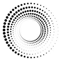Black round halftone texture. Gradient circle. Pop art retro style. vector