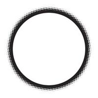 Black halftone frame isolated o white. Dotted retro pop art style round border. Textured grunge design element. vector