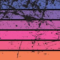 Retro grunge striped sunset background in the style of the 80s and 90s. vector