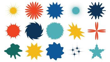 Brutalist style shapes collection. Badges or Stickers Isolated on White Background. vector