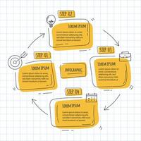 Visual representation of a project workflow illustrating stages of progress and communication strategies in a collaborative setting vector