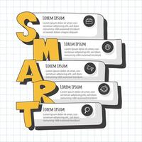 Creative design showcasing SMART principles with illustrative elements in a modern layout vector