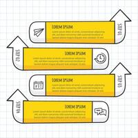 Unique infographic design showcasing a step-by-step process with numbered sections in bold colors on grid background vector