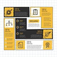 Steps to create an effective marketing strategy highlighted in a colorful infographic layout vector