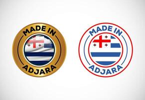 Made in Adjara label icon with flag. Icon set for business, badge, seal, sticker, logo, and symbol vector