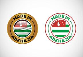 Made in Abkhazia label icon with flag. Icon set for business, badge, seal, sticker, logo, and symbol vector