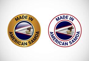Made in American Samoa label icon with flag. Icon set for business, badge, seal, sticker, logo, and symbol vector