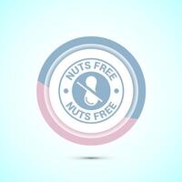 Peanuts free icon, No nuts label. Allergen free logo illustration, Pastel Color Button Design vector