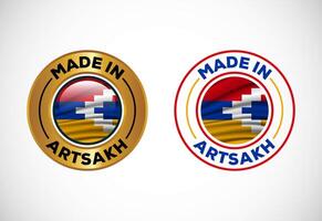 Made in Artsakh label icon with flag. Icon set for business, badge, seal, sticker, logo, and symbol vector