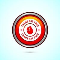 Trans fat free icon design illustration, Zero trans fat icon for healthy concept, Orange Color Round Button Design vector