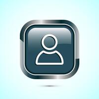 User profile icon design illustration, User profile avatar, Gray Color Square Button Design vector