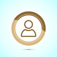 User profile icon design illustration, User profile avatar, Gold Color Button Design vector