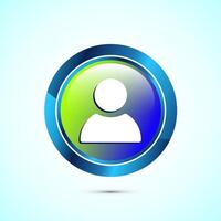 User profile icon design illustration, User profile avatar, Glossy Round Button Design vector