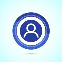 User profile icon design illustration, User profile avatar, Blue Color Button Design vector