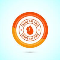 Trans fat free icon design illustration, Zero trans fat icon for healthy concept, Orange Color Button Design vector
