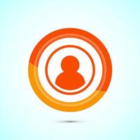 User profile icon design illustration, User profile avatar, Orange Color Button Design vector
