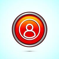 User profile icon design illustration, User profile avatar, Orange Color Round Button Design vector