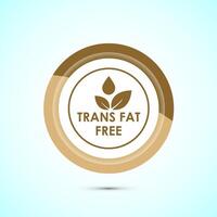 Trans fat free icon design illustration, Zero trans fat icon for healthy concept, Gold Color Button Design vector
