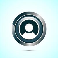 User profile icon design illustration, User profile avatar, Gray Color Round Button Design vector