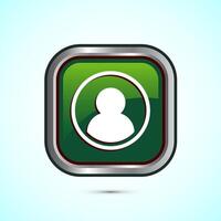 User profile icon design illustration, User profile avatar, Green Color Square Button Design vector