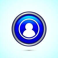 User profile icon design illustration, User profile avatar, Blue Color Round Button Design vector
