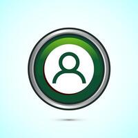 User profile icon design illustration, User profile avatar, Green Color Round Button Design vector