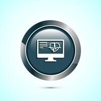 Online healthcare icon design, Virtual medical service sign, Gray Color Round Button Design vector