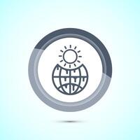 Climate change icon design, Global warming, Earth temperature icon, Gray Color Button Design vector