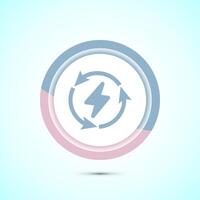 Renewable energy icon design illustration. Renewable power sign symbol, Pastel Color Button Design vector