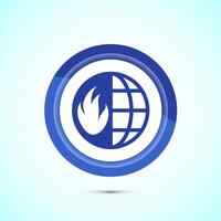 Climate change icon design, Global warming, Earth temperature icon, Blue Color Button Design vector