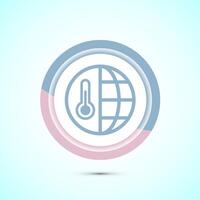 Climate change icon design, Global warming, Earth temperature icon, Pastel Color Button Design vector