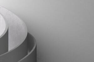 Abstract industrial-style concrete background with smooth curved layers. Minimalist design, textured surfaces. Simplicity and modernity, ideal for architectural, industrial or creative concepts. 3D. photo