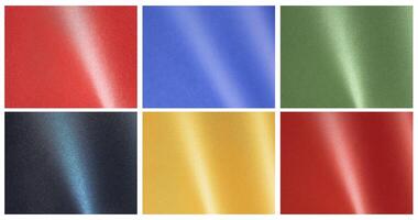 Glossy paper texture set featuring colorful gradients in red, yellow, and green. Smooth and grainy photo
