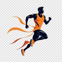 A man running with a ribbon on his back vector
