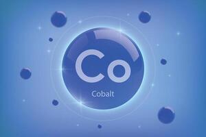 Cobalt blue icon. Essential mineral capsule with glowing effects for bone health and wellnes vector